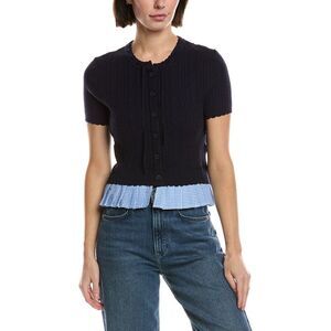 Avantlook Womens Cable Knit Top, Blue